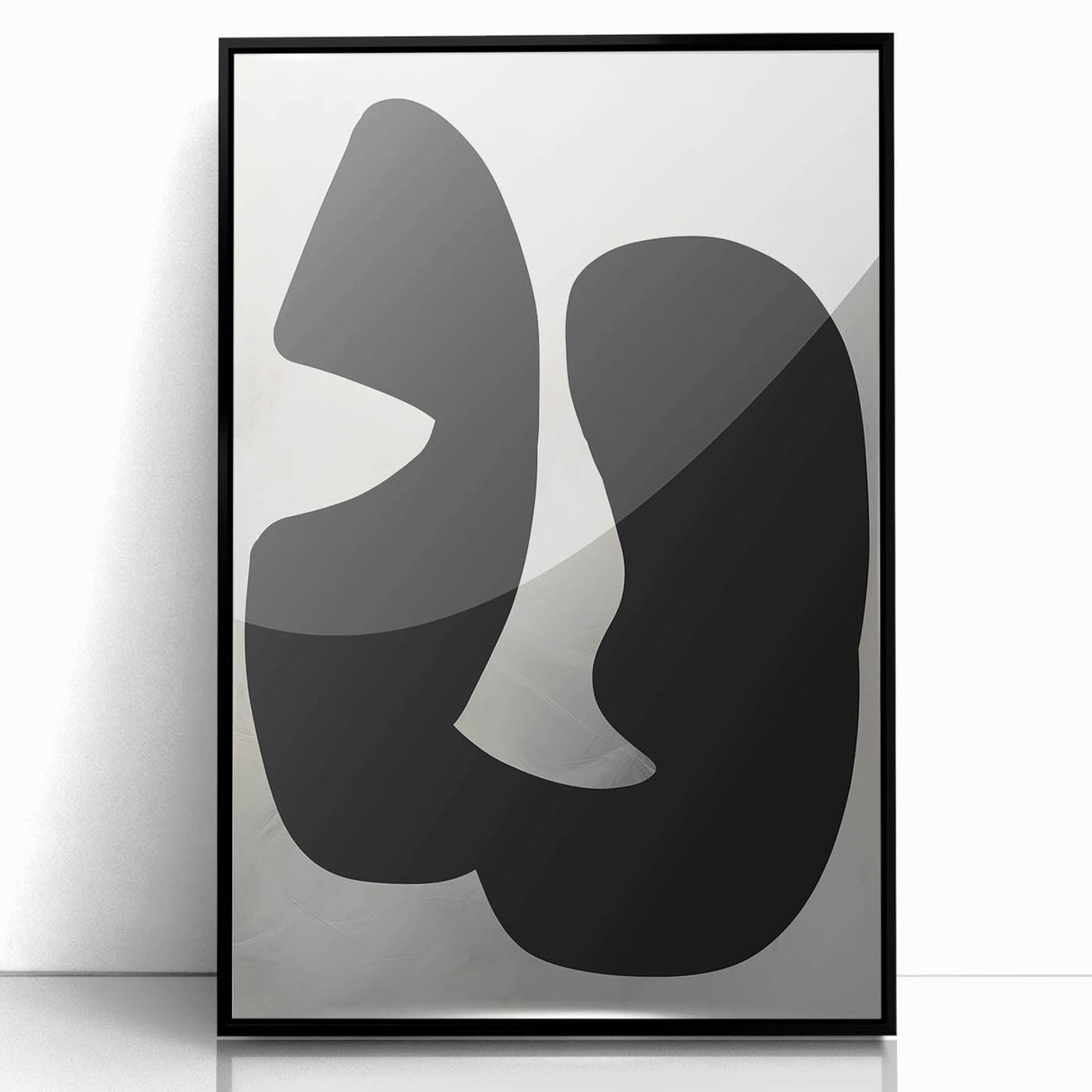 Modern Dining Room Wall Art - Black & White Abstract Canvas Décor