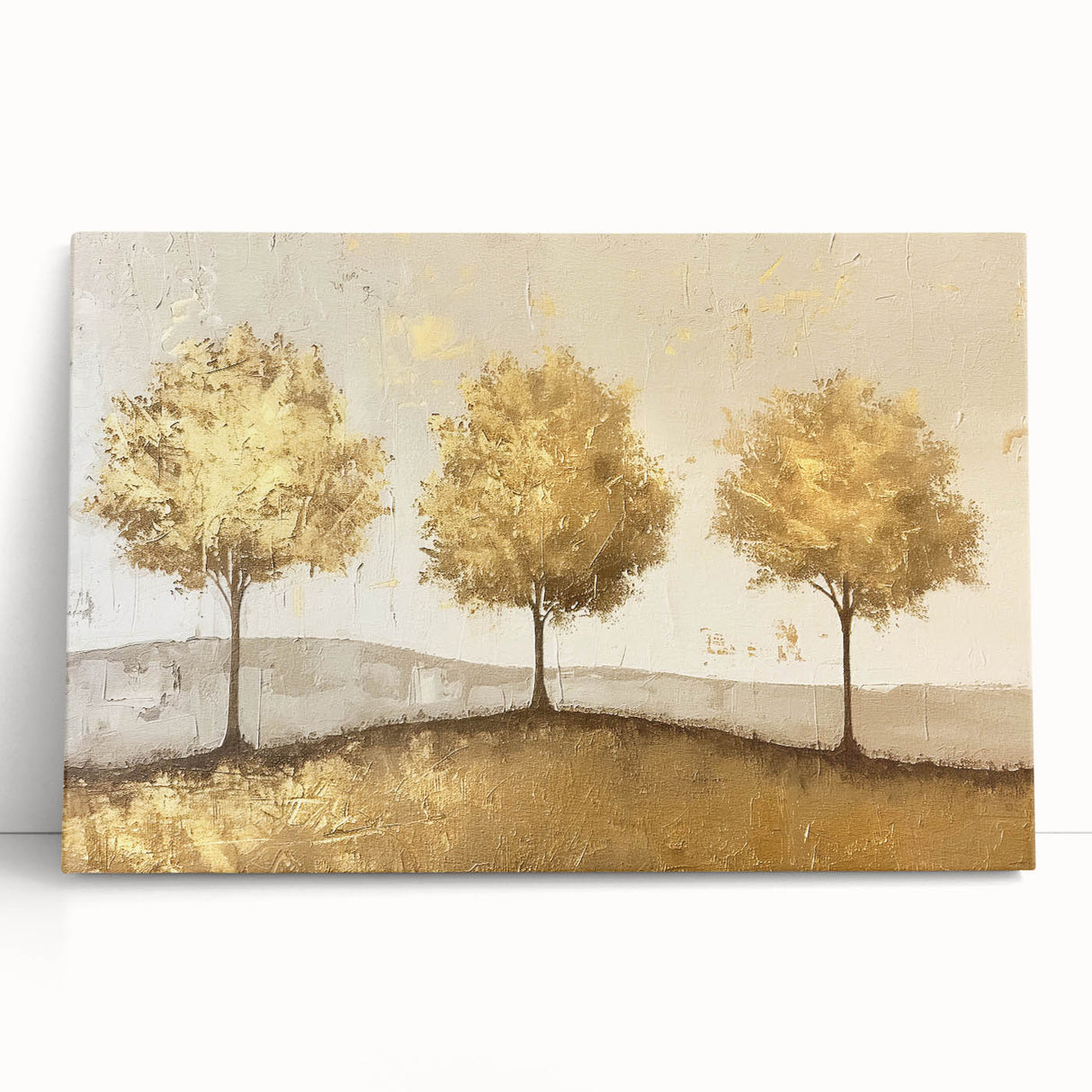 Abstract landscape wall art on stretched canvas, showcasing vibrant colors and fluid shapes, perfect for modern home decor. Ideal for adding an artistic touch to living spaces.