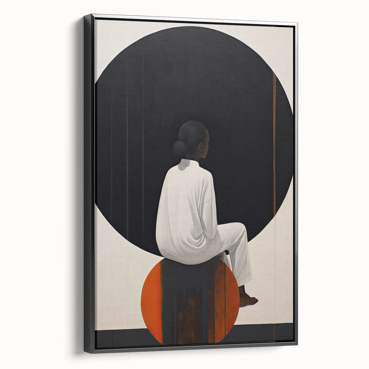 Elegant Dining Room Wall Art - Abstract Black, White & Orange Décor