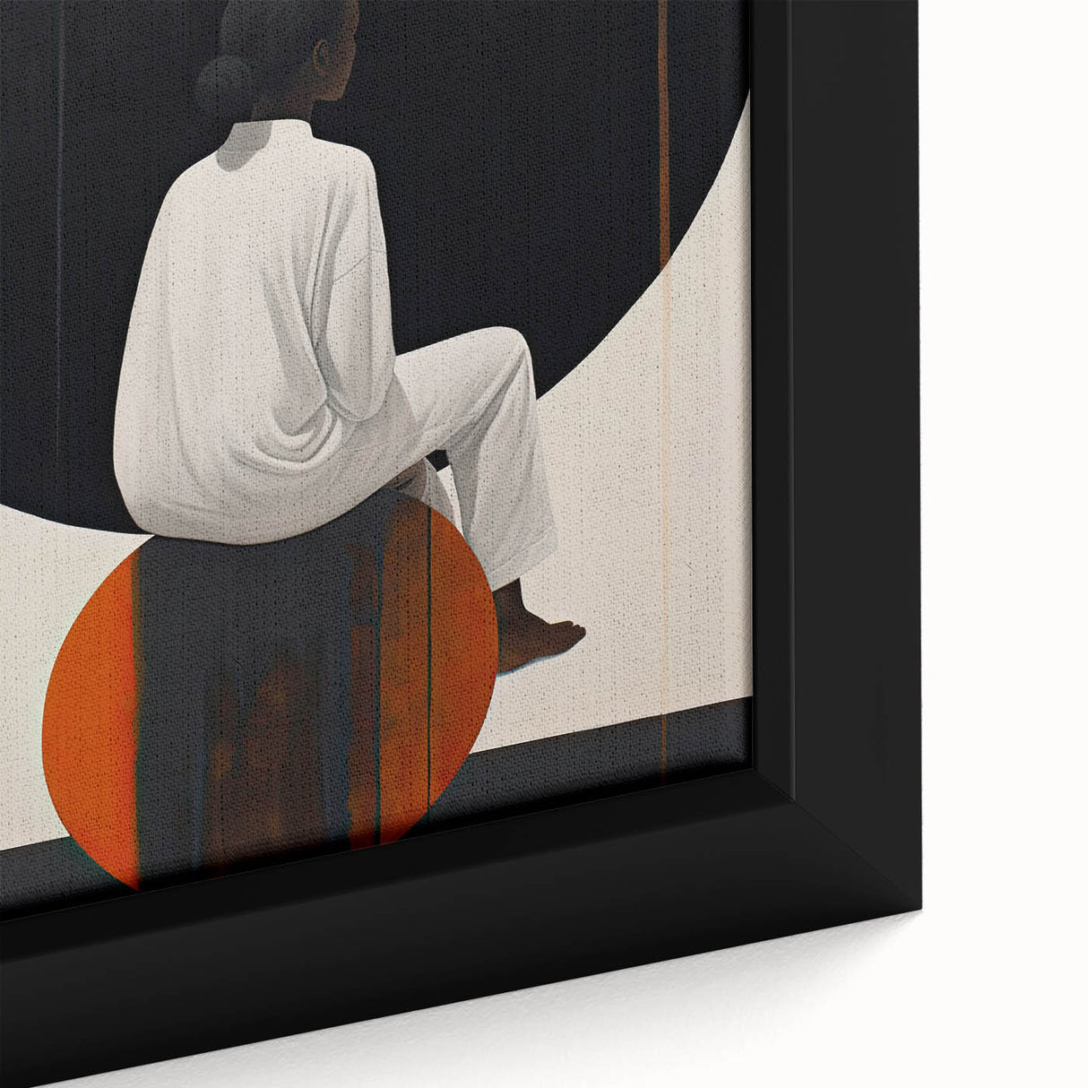 Elegant Dining Room Wall Art - Abstract Black, White & Orange Décor