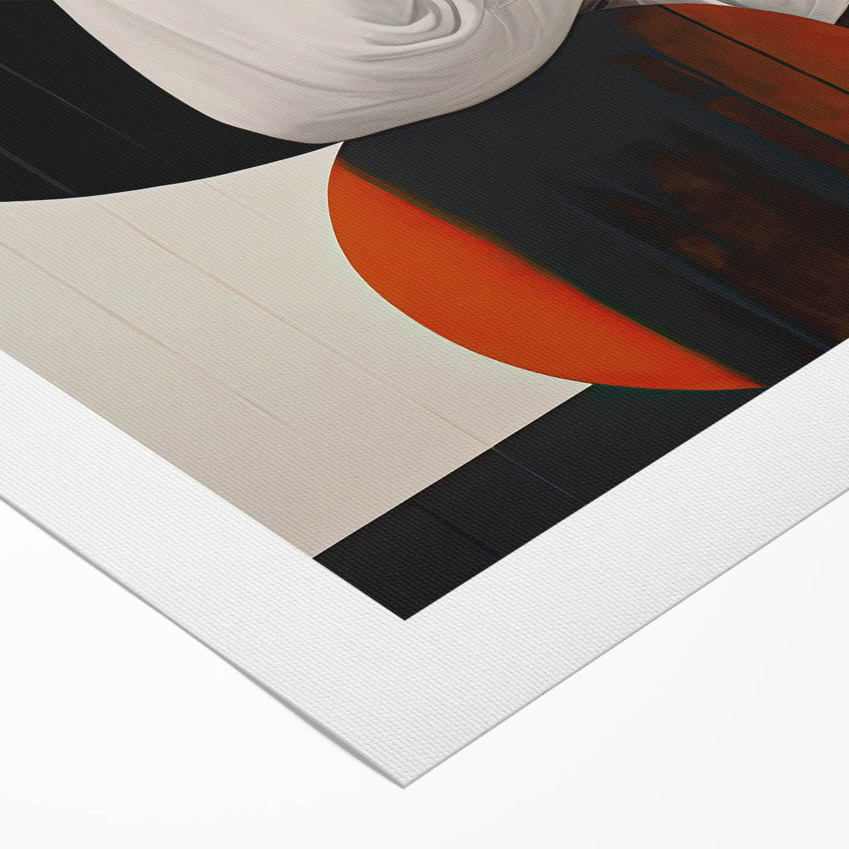 Elegant Dining Room Wall Art - Abstract Black, White & Orange Décor