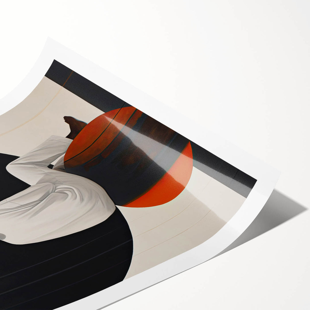 Elegant Dining Room Wall Art - Abstract Black, White & Orange Décor