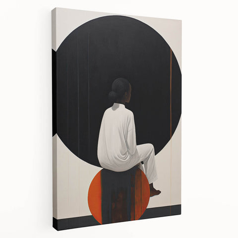 Elegant Dining Room Wall Art - Abstract Black, White & Orange Décor