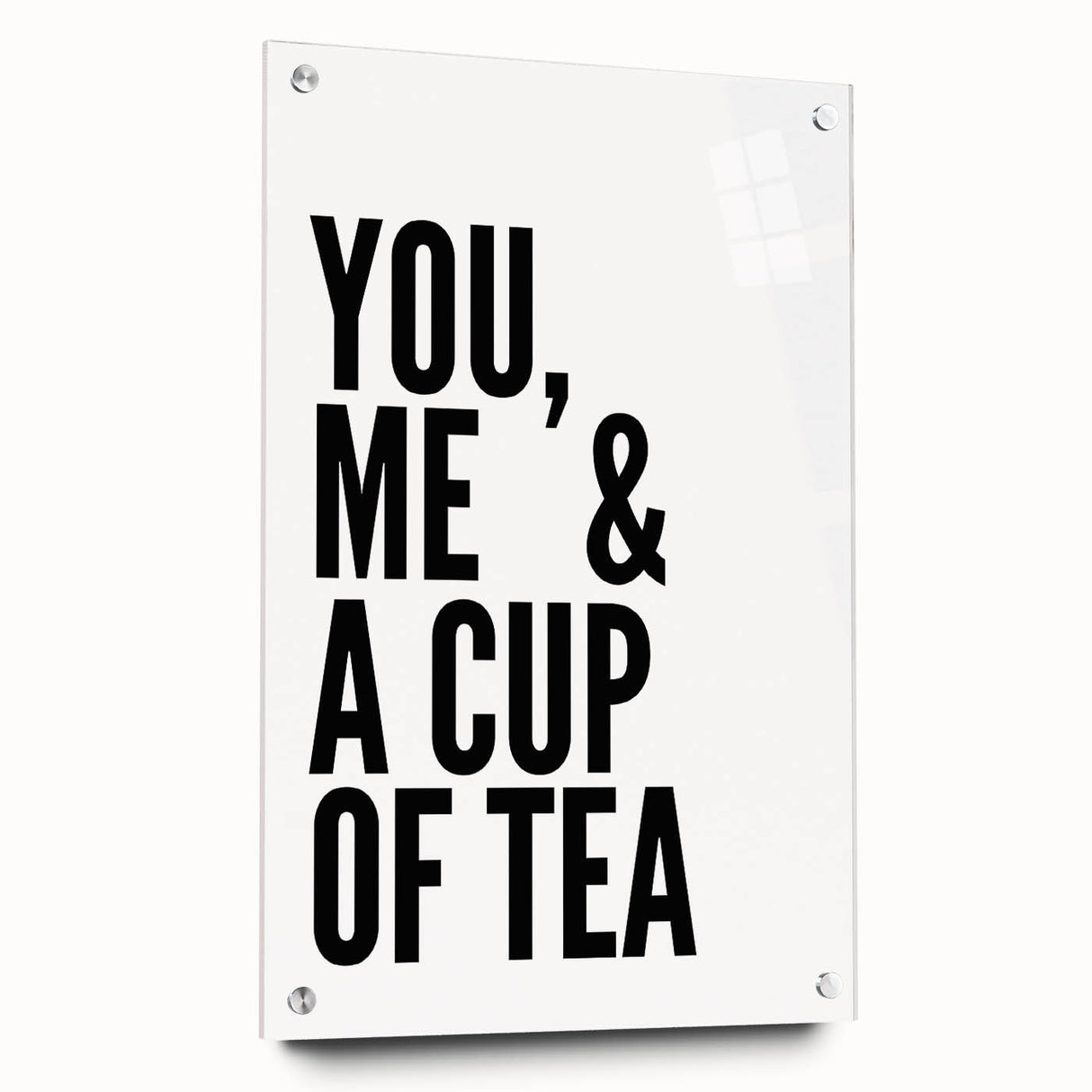 Modern Typography Wall Art - "You, Me & a Cup of Tea" Print