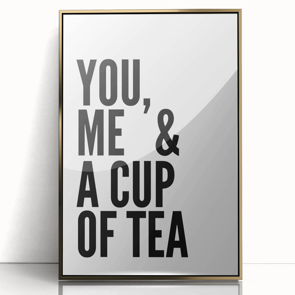 Modern Typography Wall Art - "You, Me & a Cup of Tea" Print