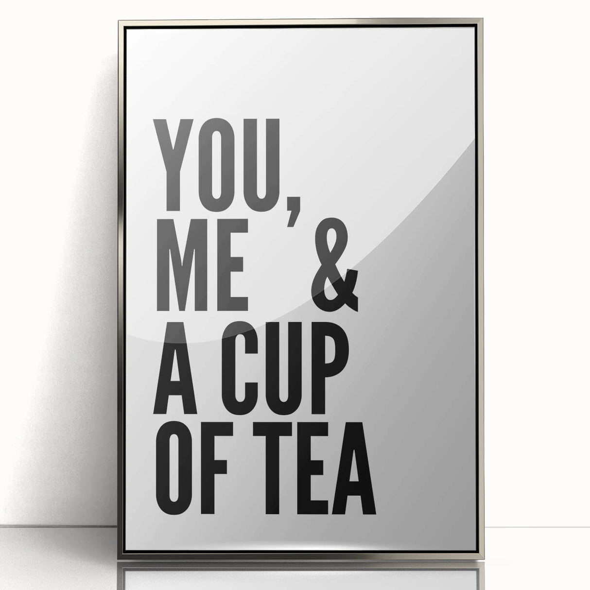 Modern Typography Wall Art - "You, Me & a Cup of Tea" Print