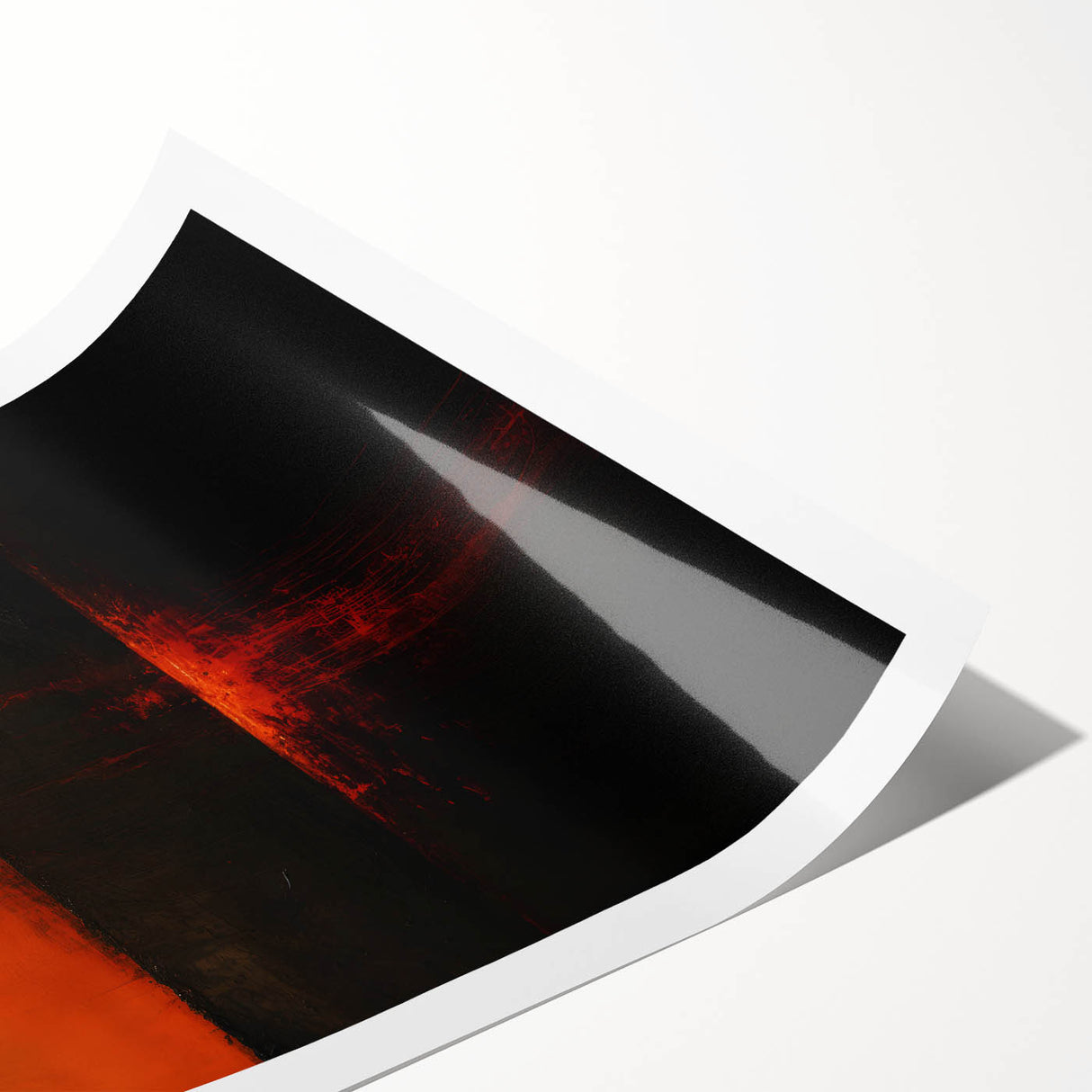 Abstract wall art print featuring vibrant strokes of blue, yellow, and red on a textured surface, ideal for modern home decor. The artwork is displayed rolled, emphasizing its design versatility for various settings.