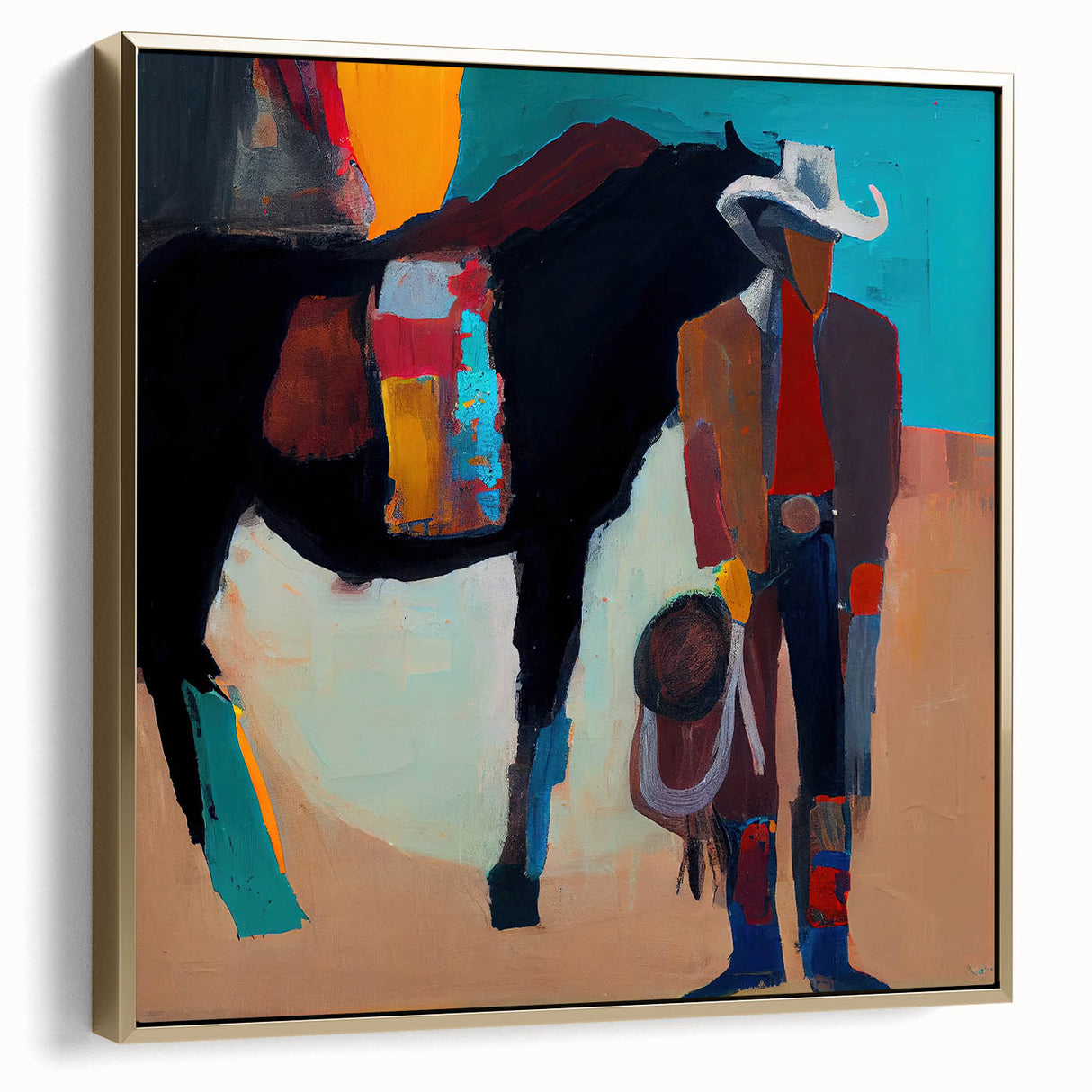 Abstract figurative wall art featuring a dynamic blend of silver and gold tones, elegantly framed, designed to enhance modern interiors with a touch of sophistication.