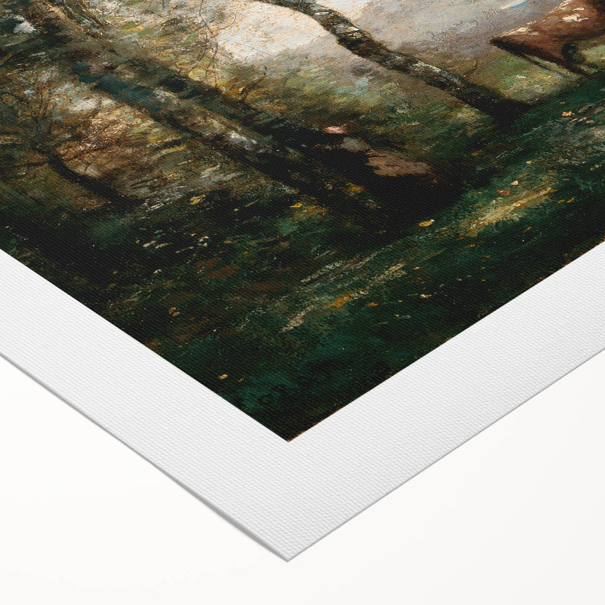 Wooded Landscape with Cows by Jean-Baptiste Corot - Classic Art Print