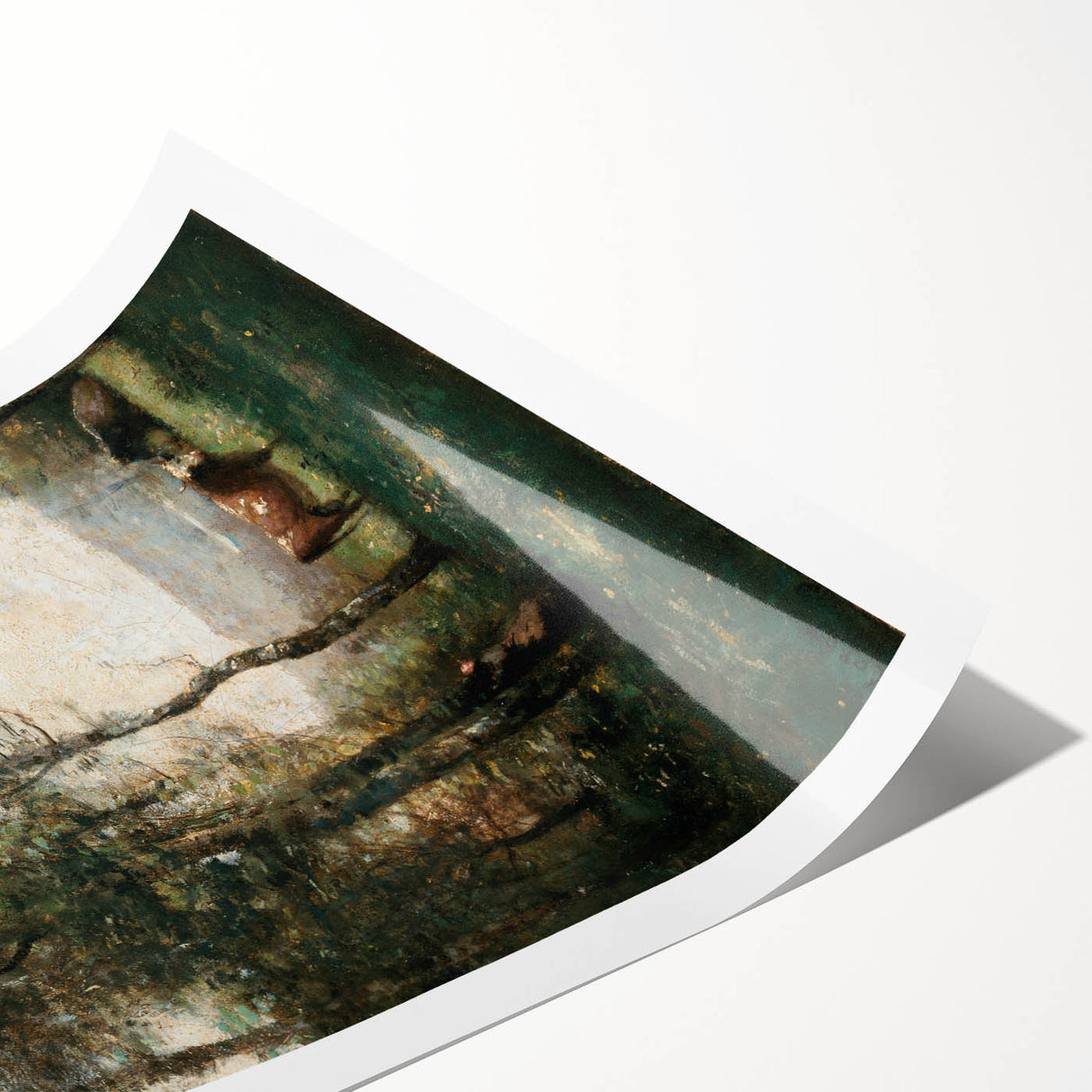 Wooded Landscape with Cows by Jean-Baptiste Corot - Classic Art Print