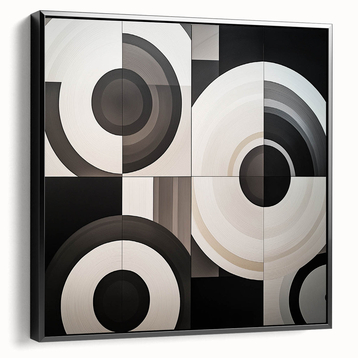 Modern Monochrome Bedroom Wall Art - Black and White Canvas Print
