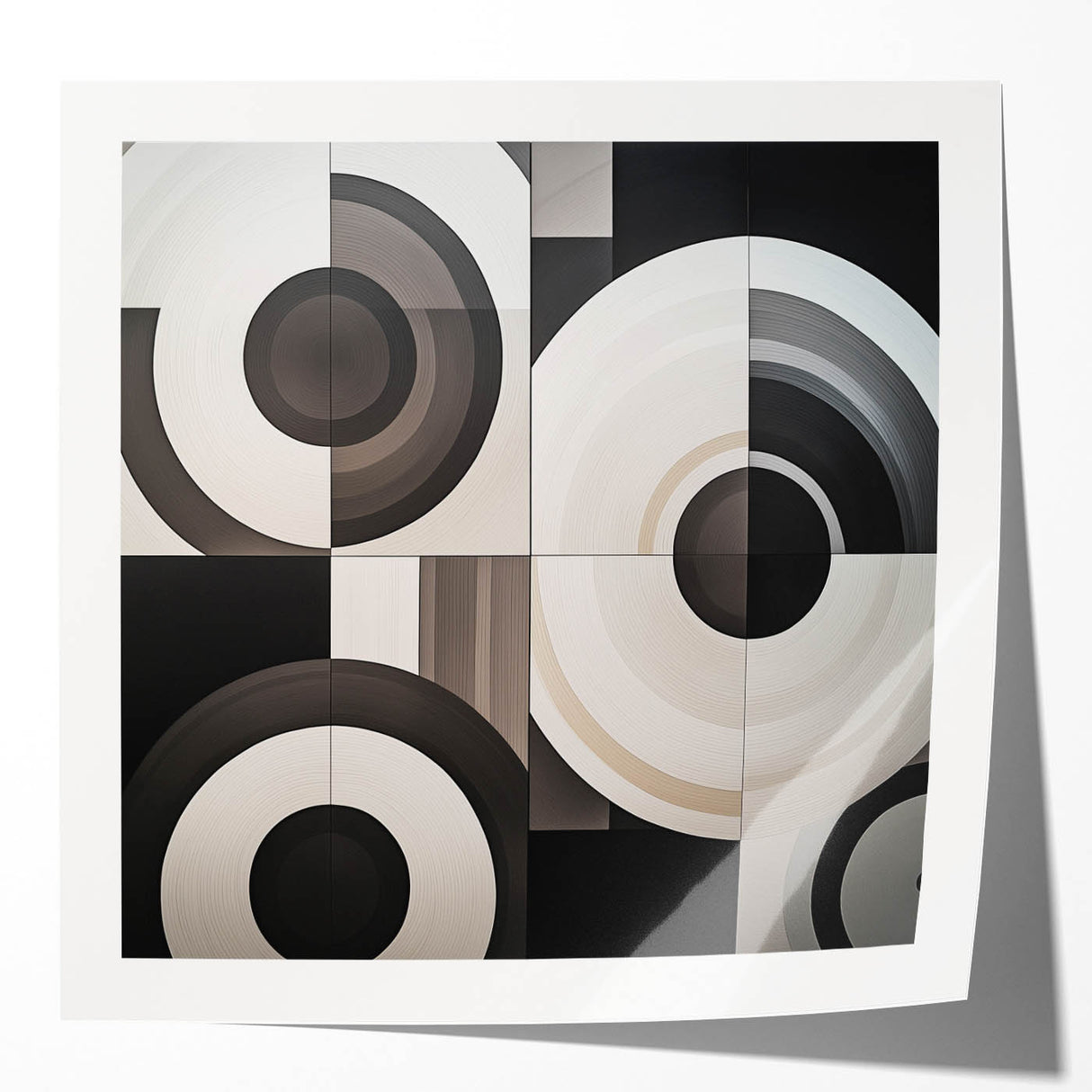 Modern Monochrome Bedroom Wall Art - Black and White Canvas Print