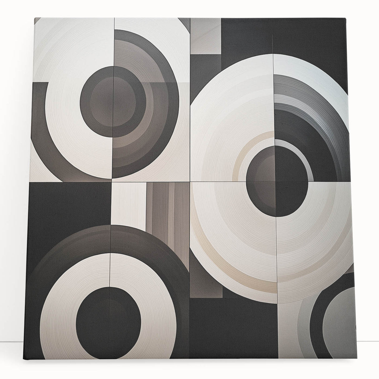Modern Monochrome Bedroom Wall Art - Black and White Canvas Print