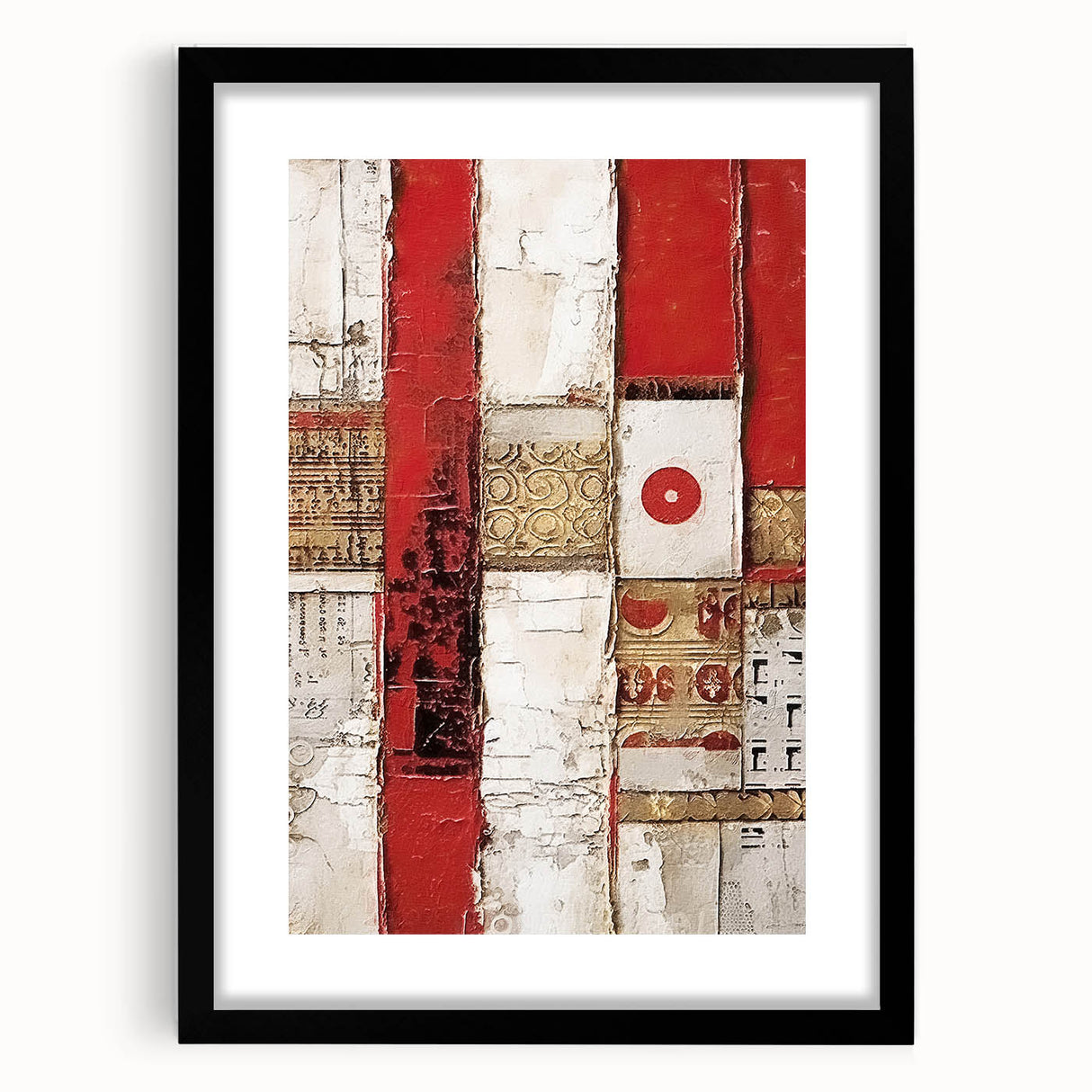 Abstract strokes wall art featuring bold black and white designs, framed with a sleek black mat, perfect for modern decor and enhancing interior aesthetics.