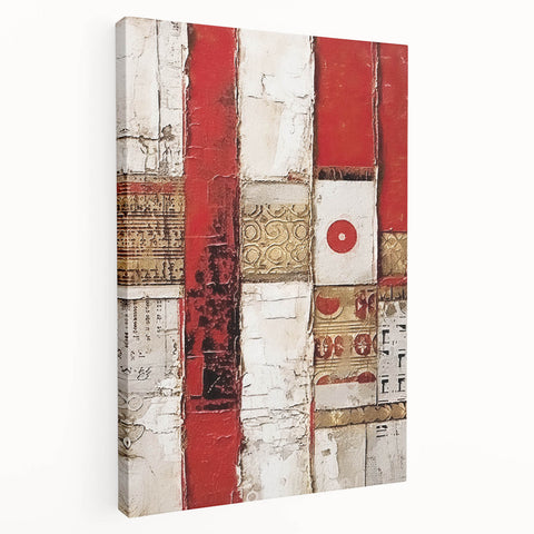 Abstract strokes wall art on stretched canvas, showcasing vibrant colors and dynamic brushwork. Ideal for modern decor, adding a contemporary touch to any room.