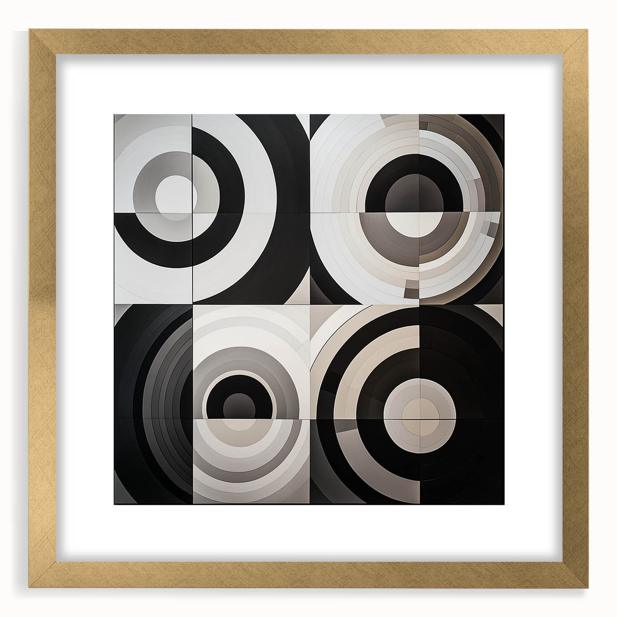 Modern Geometric Bedroom Wall Art - Black and White Canvas Print