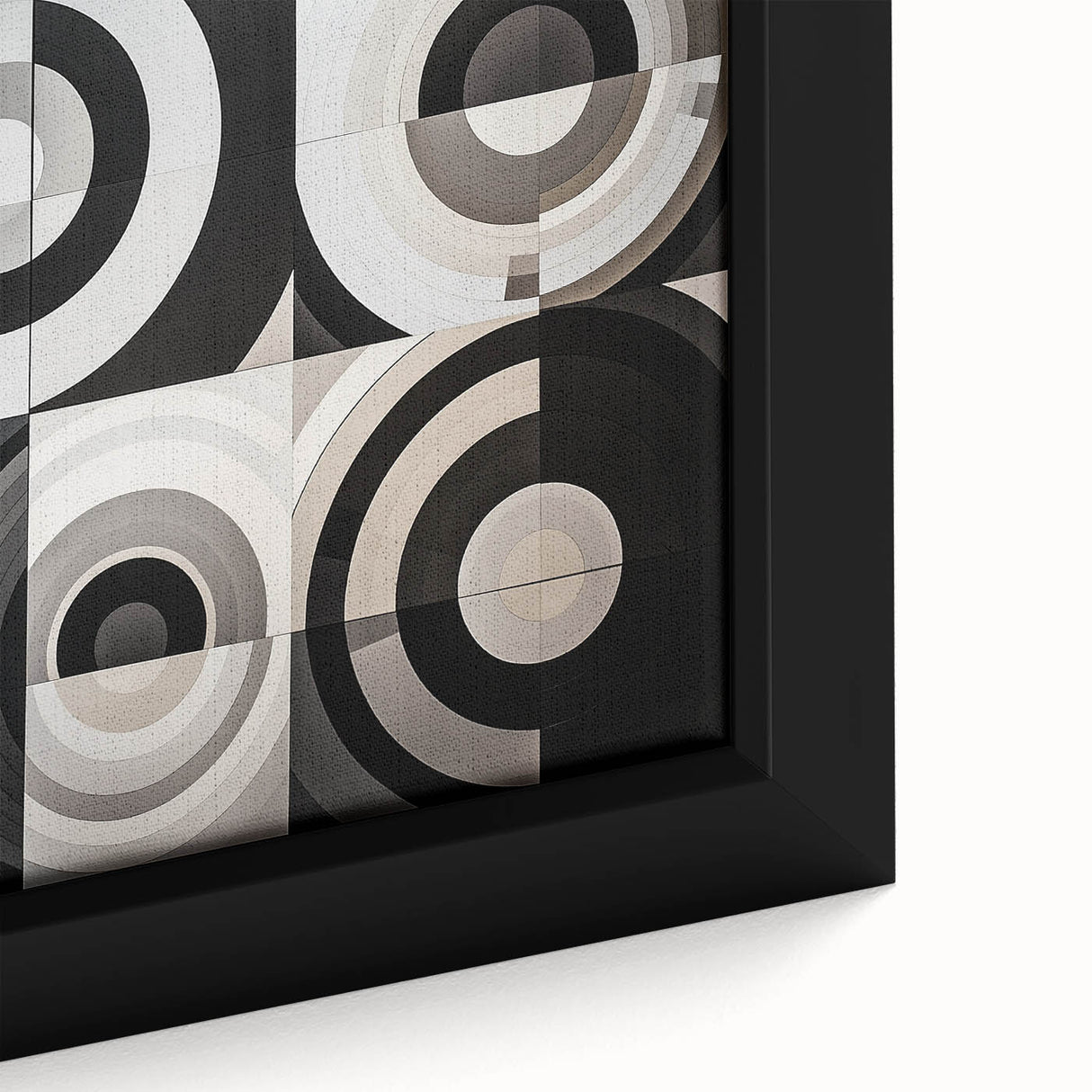 Modern Geometric Bedroom Wall Art - Black and White Canvas Print