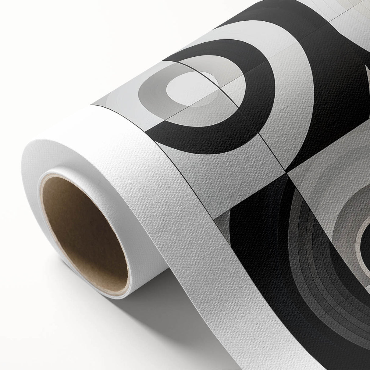 Modern Geometric Bedroom Wall Art - Black and White Canvas Print