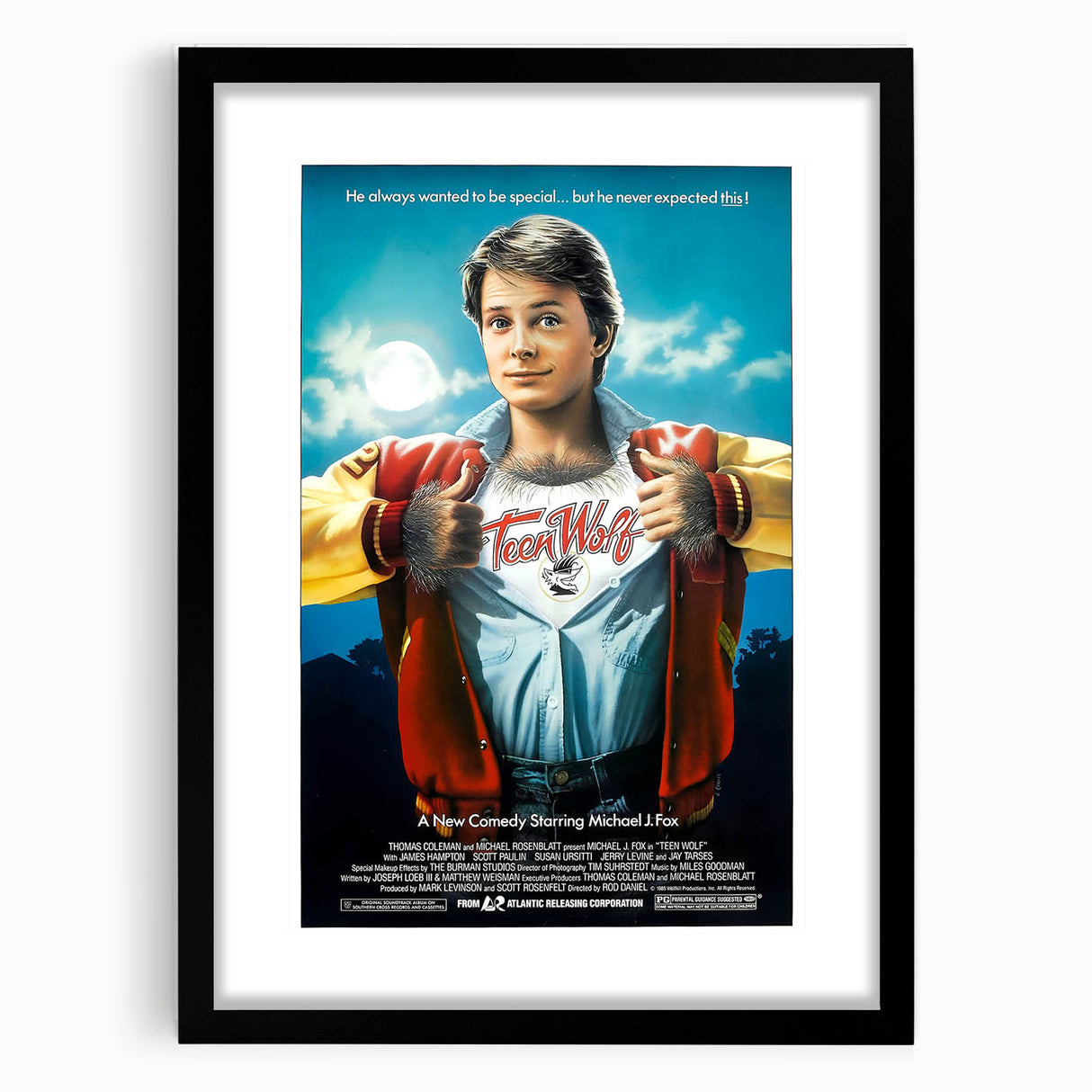 Retro Wall Art - Teen Wolf Movie Poster - 80s Vintage Art Prints