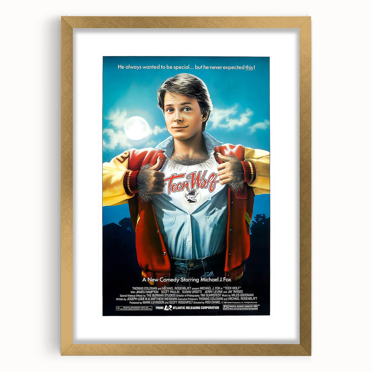 Retro Wall Art - Teen Wolf Movie Poster - 80s Vintage Art Prints