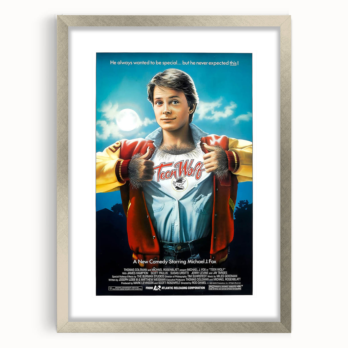 Retro Wall Art - Teen Wolf Movie Poster - 80s Vintage Art Prints