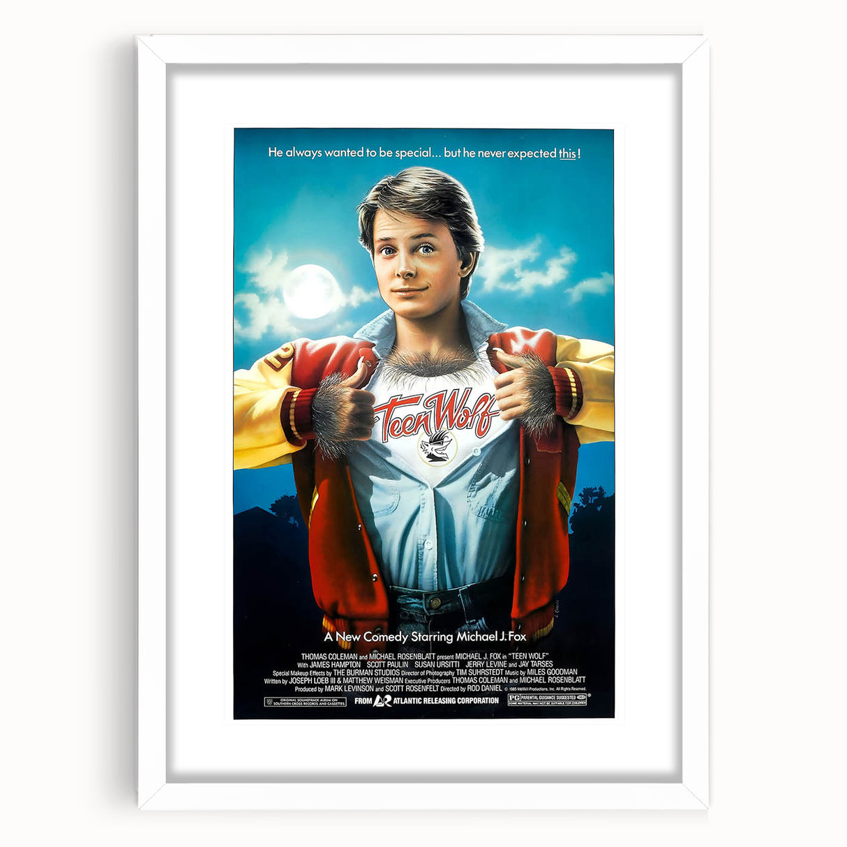 Retro Wall Art - Teen Wolf Movie Poster - 80s Vintage Art Prints