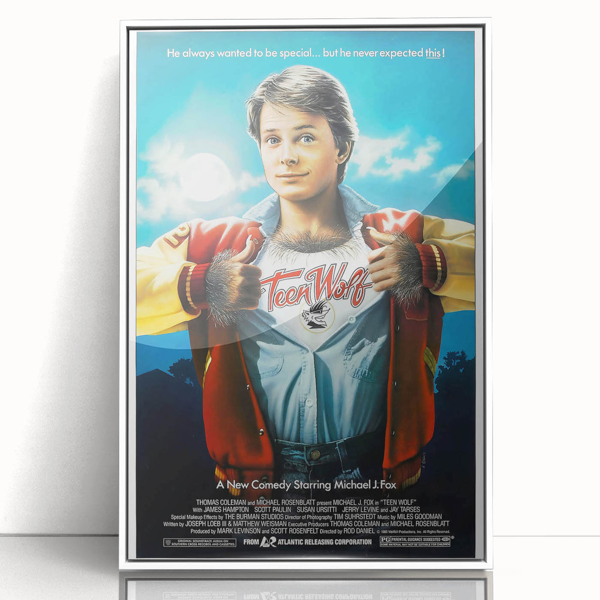 Retro Wall Art - Teen Wolf Movie Poster - 80s Vintage Art Prints