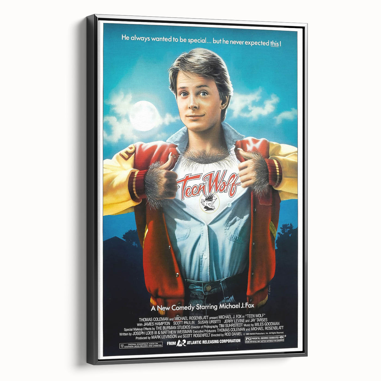 Retro Wall Art - Teen Wolf Movie Poster - 80s Vintage Art Prints