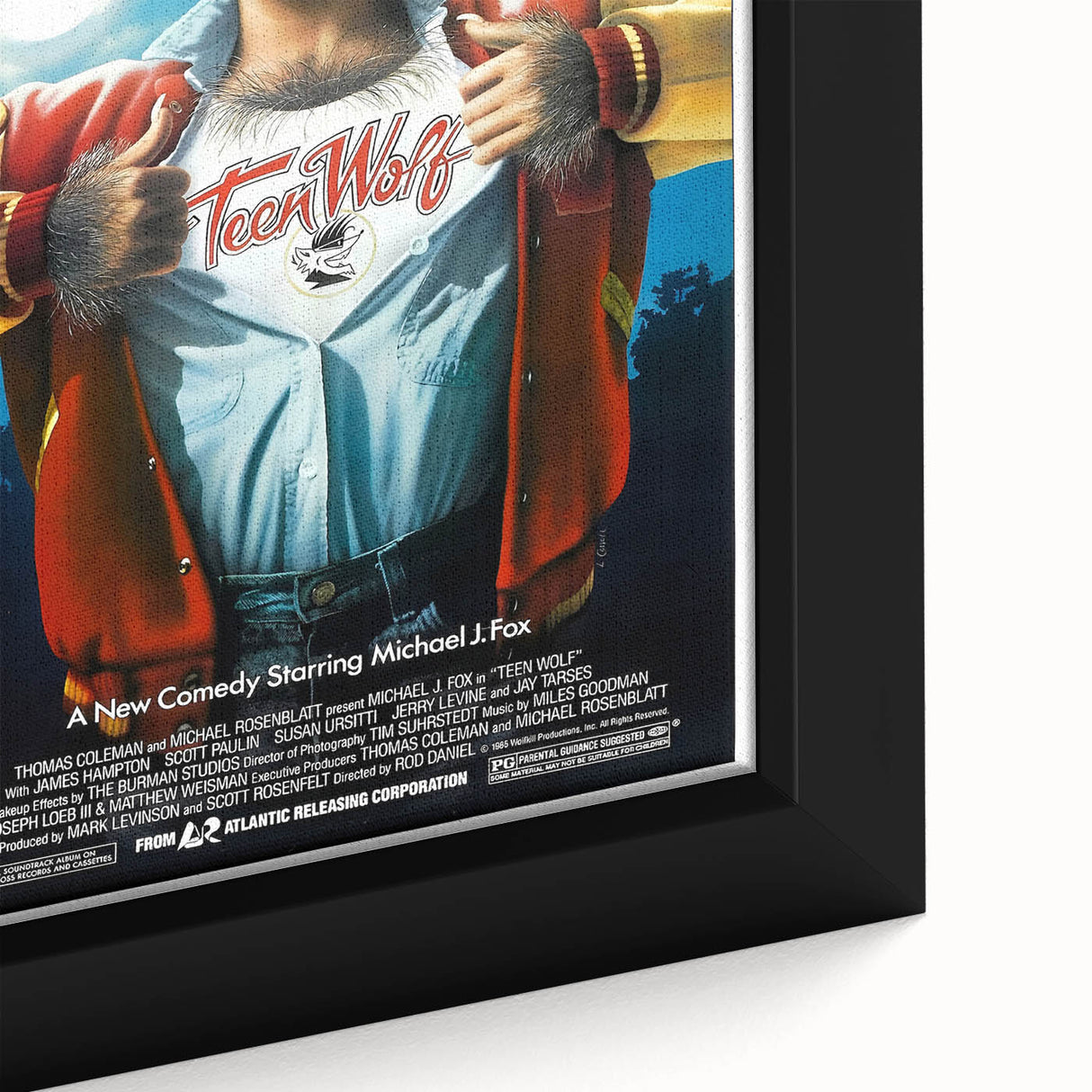 Retro Wall Art - Teen Wolf Movie Poster - 80s Vintage Art Prints