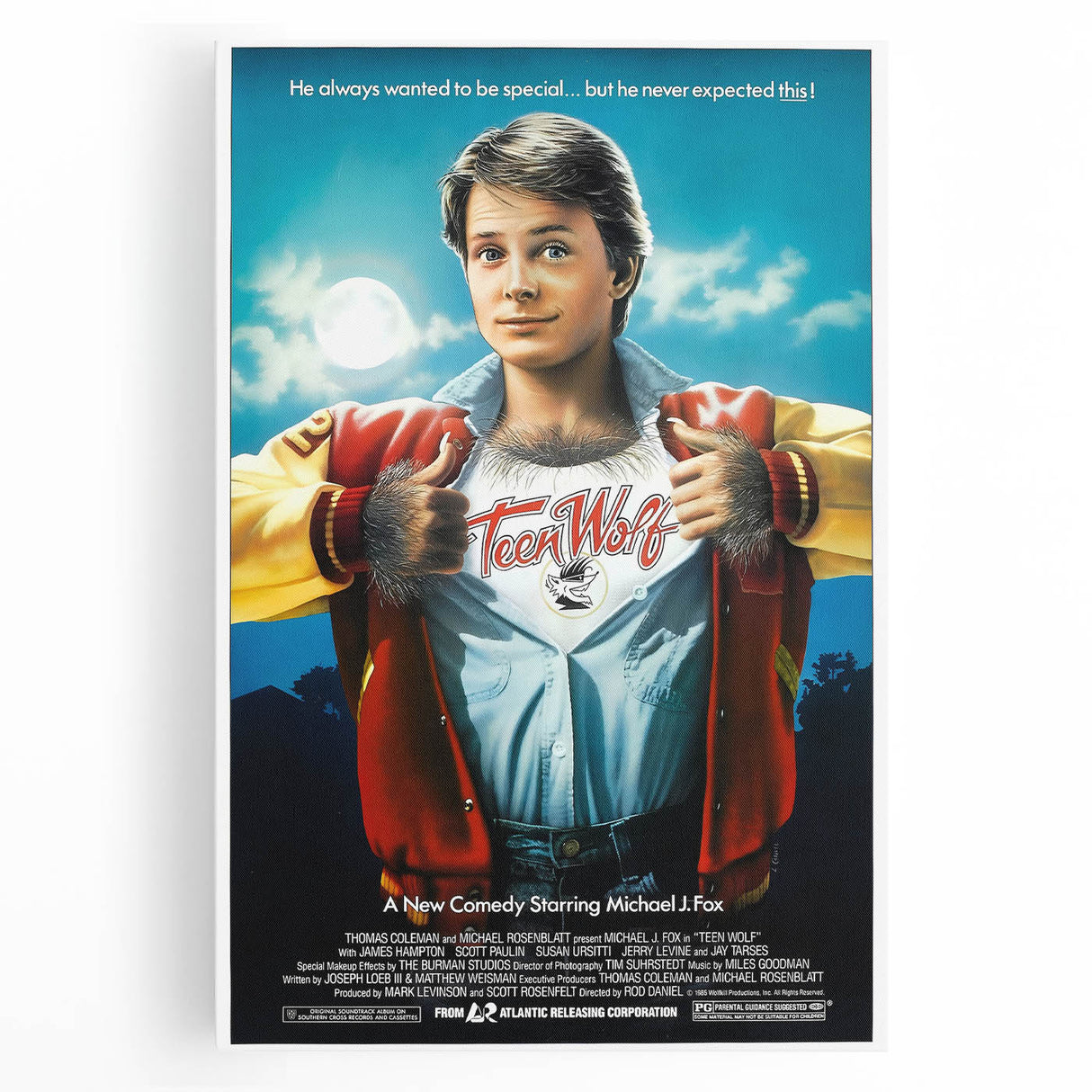 Retro Wall Art - Teen Wolf Movie Poster - 80s Vintage Art Prints