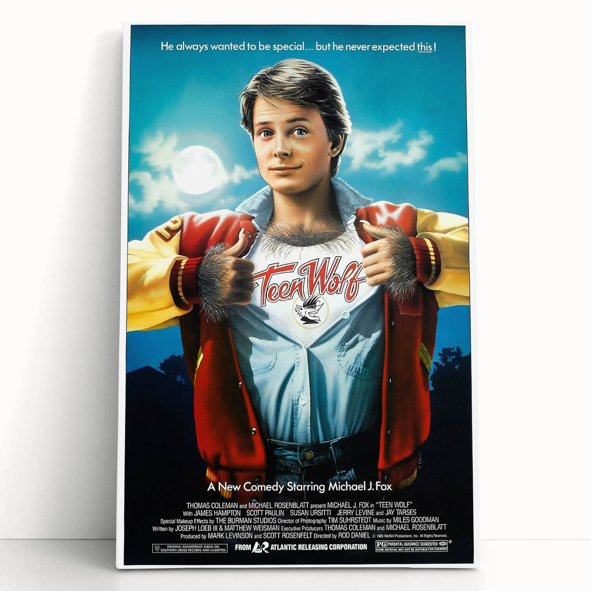 Retro Wall Art - Teen Wolf Movie Poster - 80s Vintage Art Prints