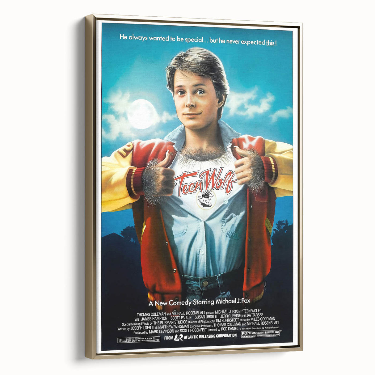 Retro Wall Art - Teen Wolf Movie Poster - 80s Vintage Art Prints