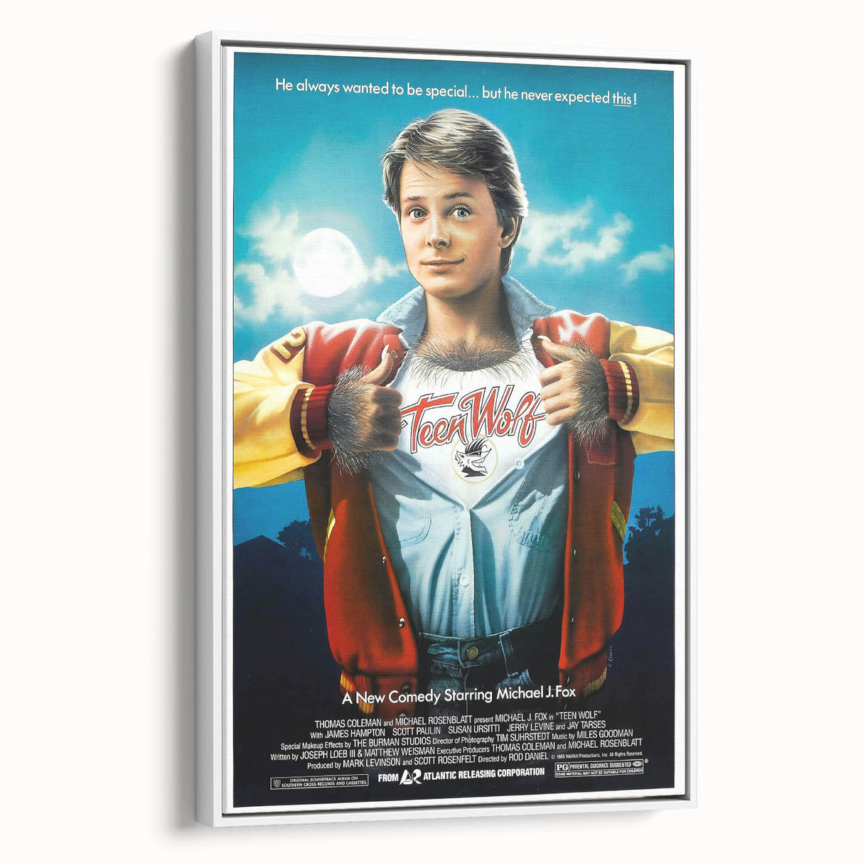 Retro Wall Art - Teen Wolf Movie Poster - 80s Vintage Art Prints