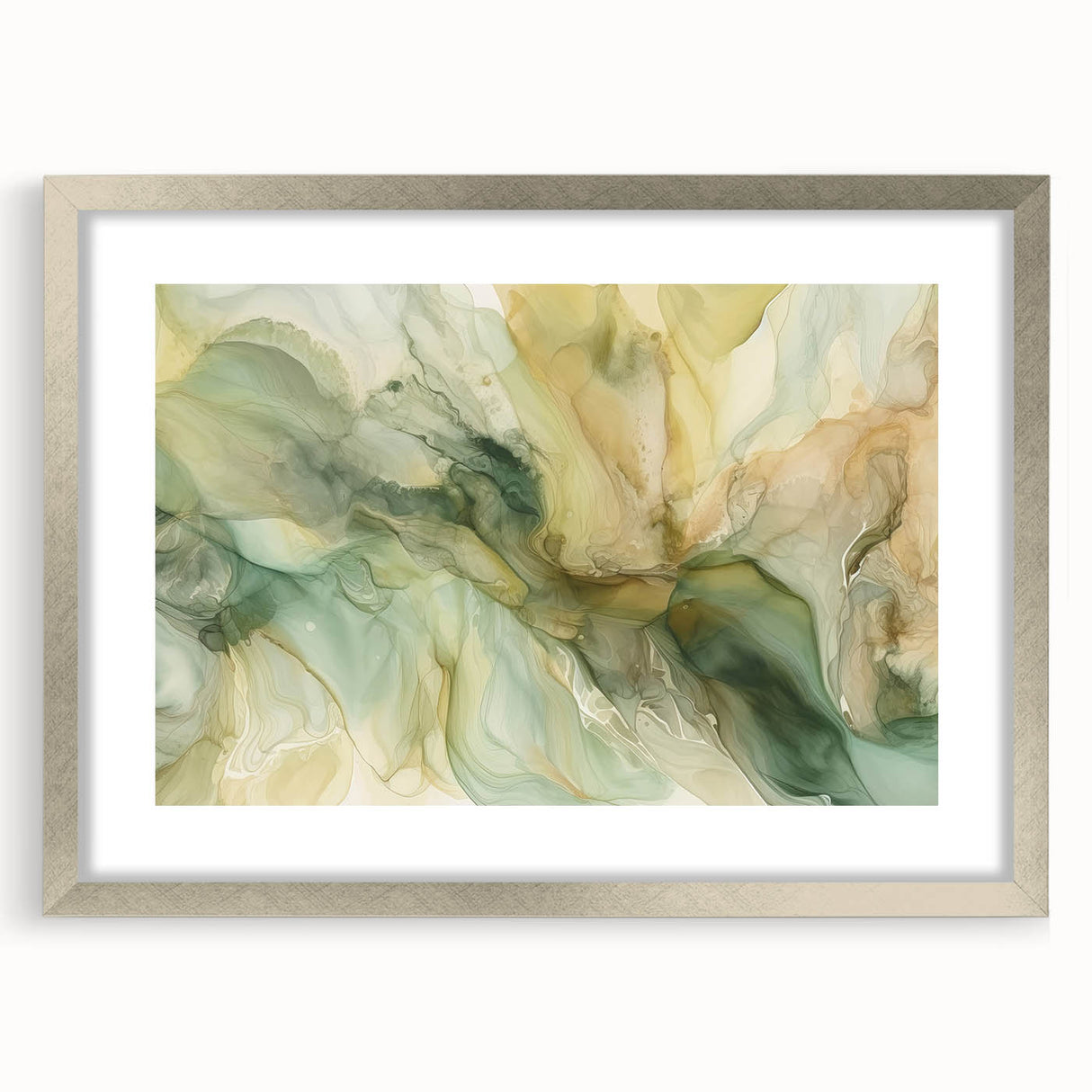 Abstract wall art featuring silver-framed strokes in varying shades of gray and white, offering a modern aesthetic ideal for contemporary home decor.