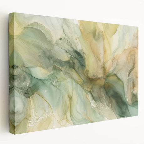 Abstract strokes wall art on stretched canvas in a side view, showcasing vibrant colors and fluid designs, perfect for modern home decor or artistic spaces.