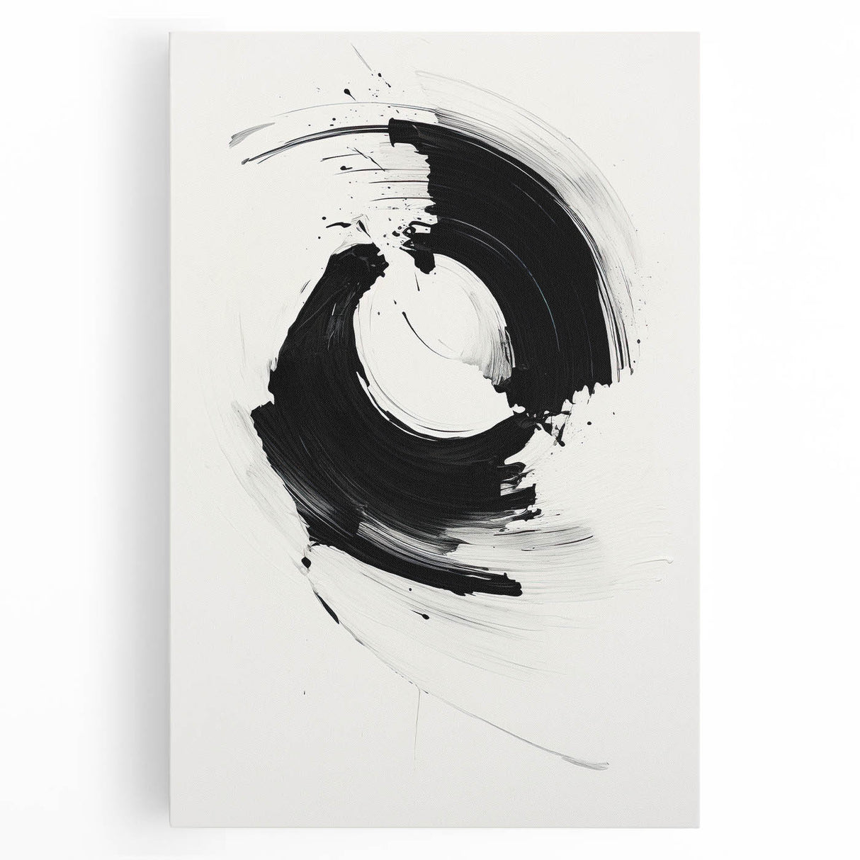 Minimalist Canvas Art for Dining Area - Black & White Abstract