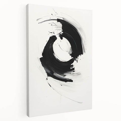 Minimalist Canvas Art for Dining Area - Black & White Abstract
