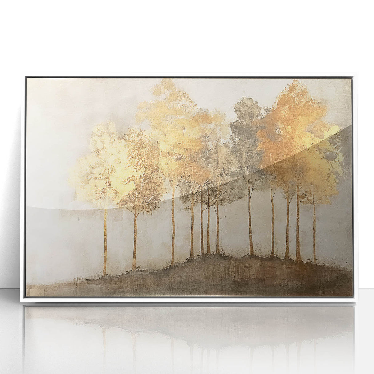 Framed acrylic wall art depicting an abstract landscape in soft pastel colors, showcasing a serene nature scene with gentle curves, ideal for modern home decor.