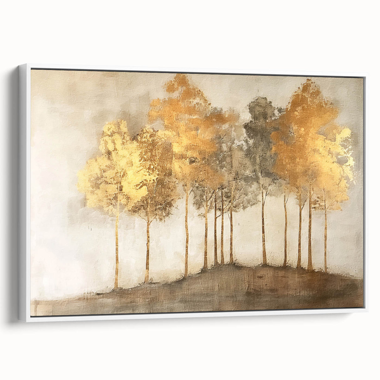 Abstract landscape wall art featuring vibrant colors and intricate textures, framed in white, showcasing a modern aesthetic perfect for contemporary decor.