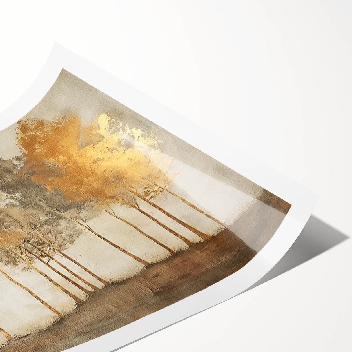 Abstract landscape wall art print showcasing vibrant colors and geometric shapes, rolled and ready for framing, perfect for modern home decor accents.