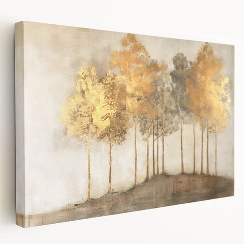 Abstract landscape wall art on stretched canvas, showcasing vibrant colors and unique textures, ideal for modern home decor. Side view highlights the depth and quality of the artwork.