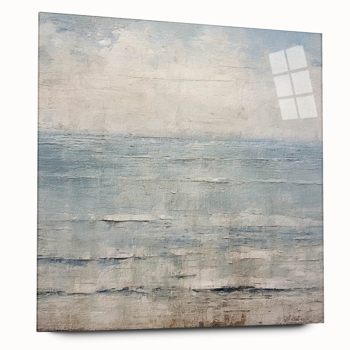 Abstract wall art featuring vibrant strokes in various colors, displayed in a sleek acrylic glass frame, presenting a modern artistic touch for home decor.