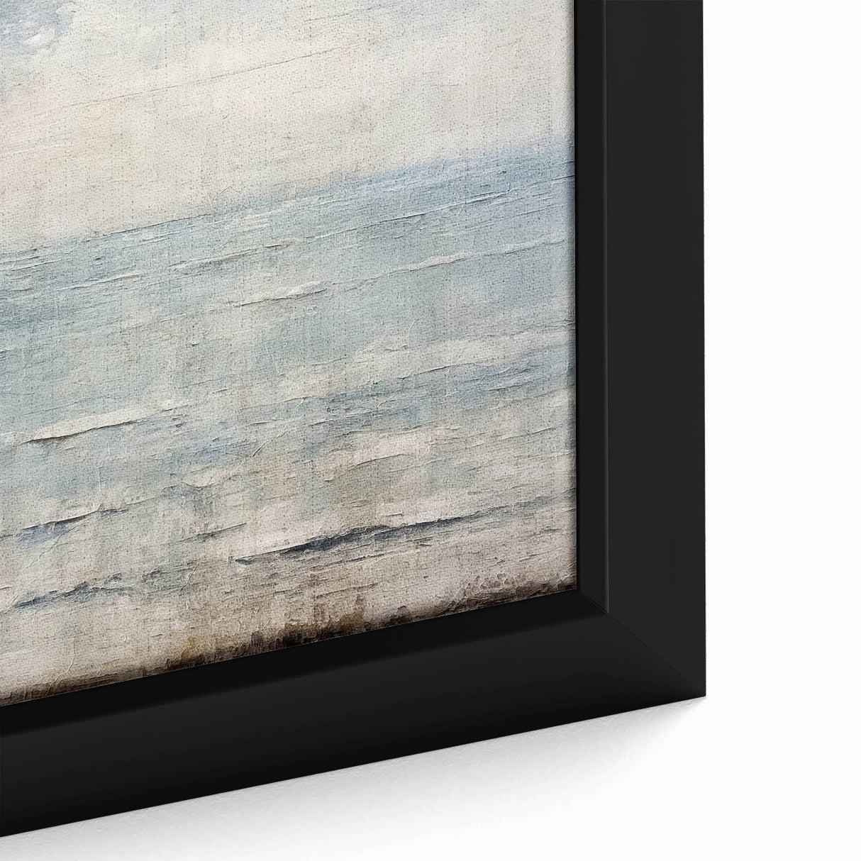 Framed canvas wall art showcasing an abstract design with vibrant strokes in shades of blue, yellow, and pink, perfect for modern home decor.