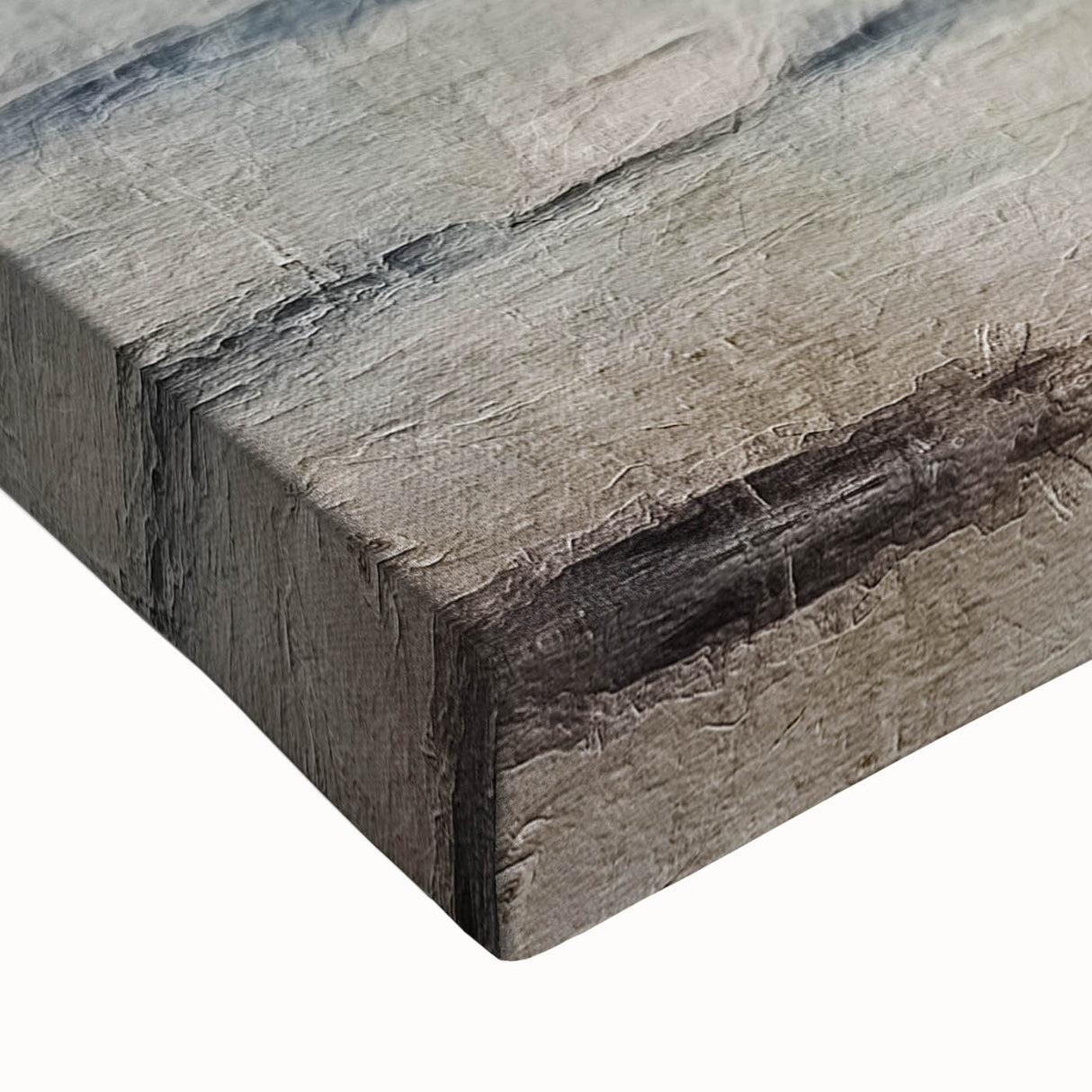 Close-up of abstract strokes wall art on stretched canvas, showcasing vibrant colors and dynamic brushwork, ideal for modern home decor or art enthusiasts.