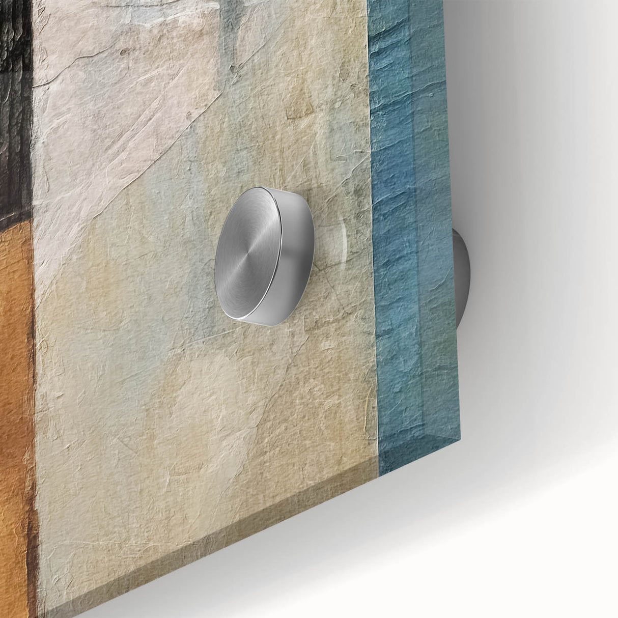 Close-up of abstract strokes wall art on acrylic glass, showcasing vibrant colors and fluid designs that enhance modern home decor. Ideal for art enthusiasts.