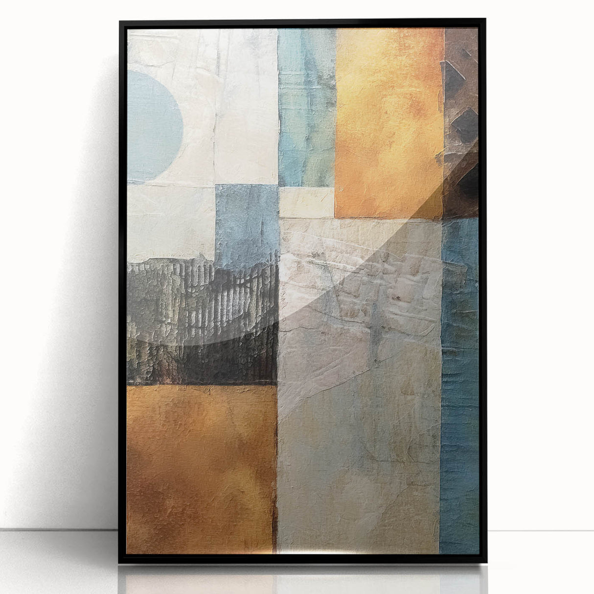 Framed acrylic wall art featuring abstract strokes in black and white, displayed from a front view. Ideal for modern home decor and artistic interiors.