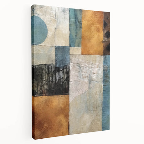 Abstract strokes wall art canvas showcasing vibrant colors in a modern design, featuring layered textures and a side view that highlights its artistic depth. Perfect for contemporary home decor and enhancing wall aesthetics.