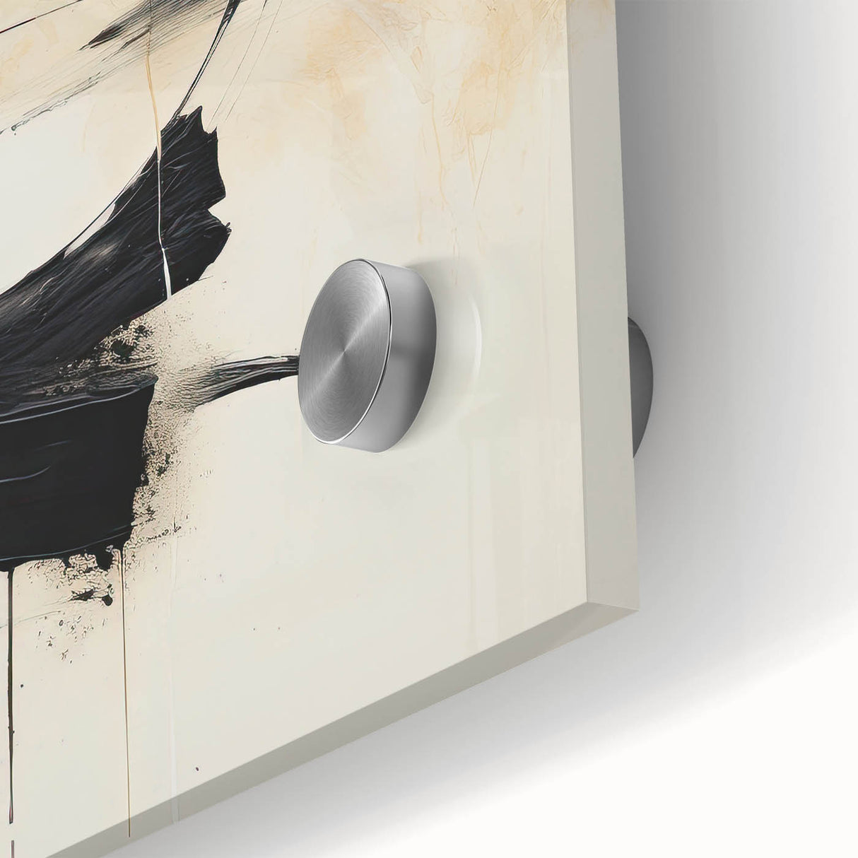 Framed Art for Dining Spaces - Abstract Black, White & Beige Print