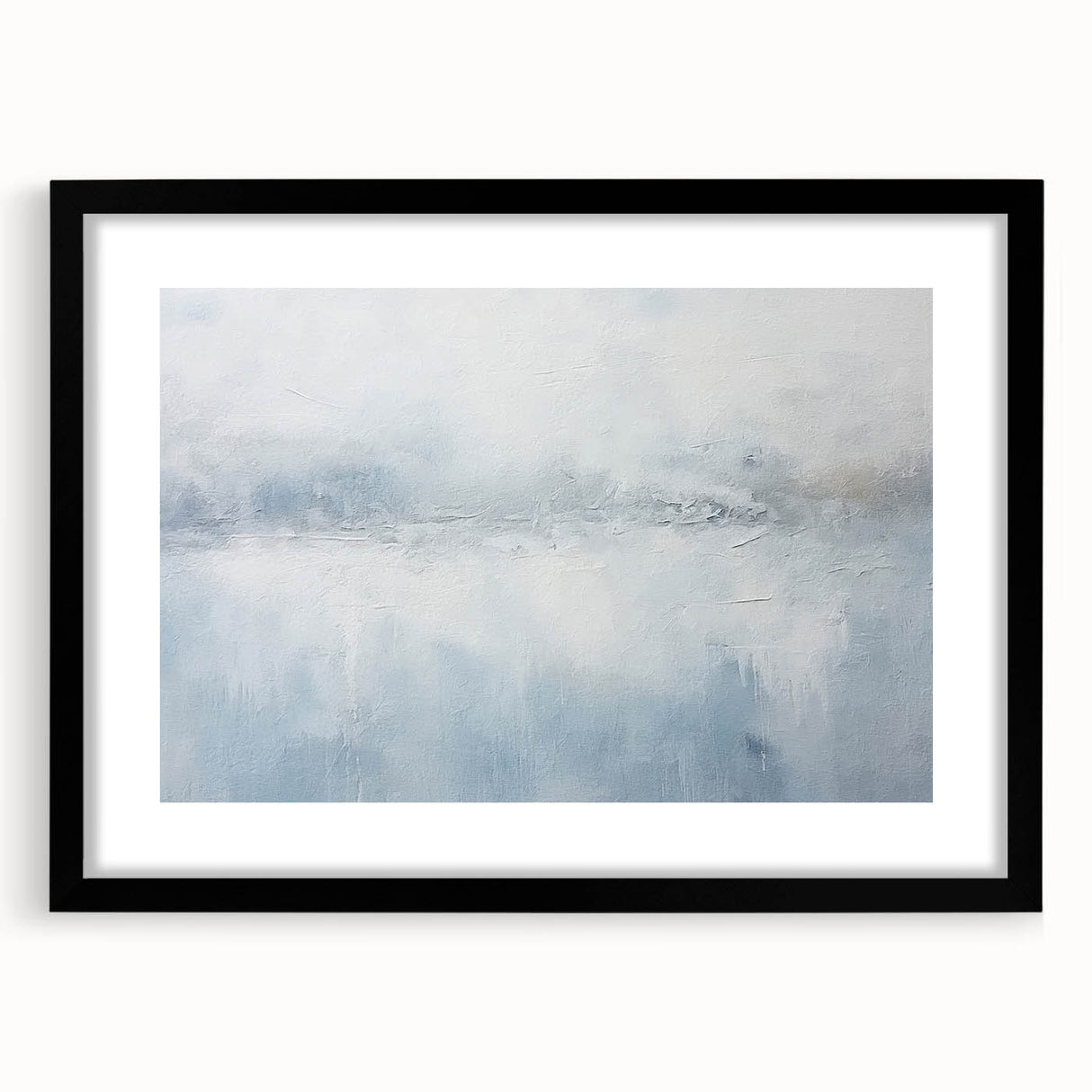 Abstract strokes wall art in a black frame with matting, showcasing bold colors and dynamic patterns, perfect for modern home decor. Ideal for art enthusiasts.