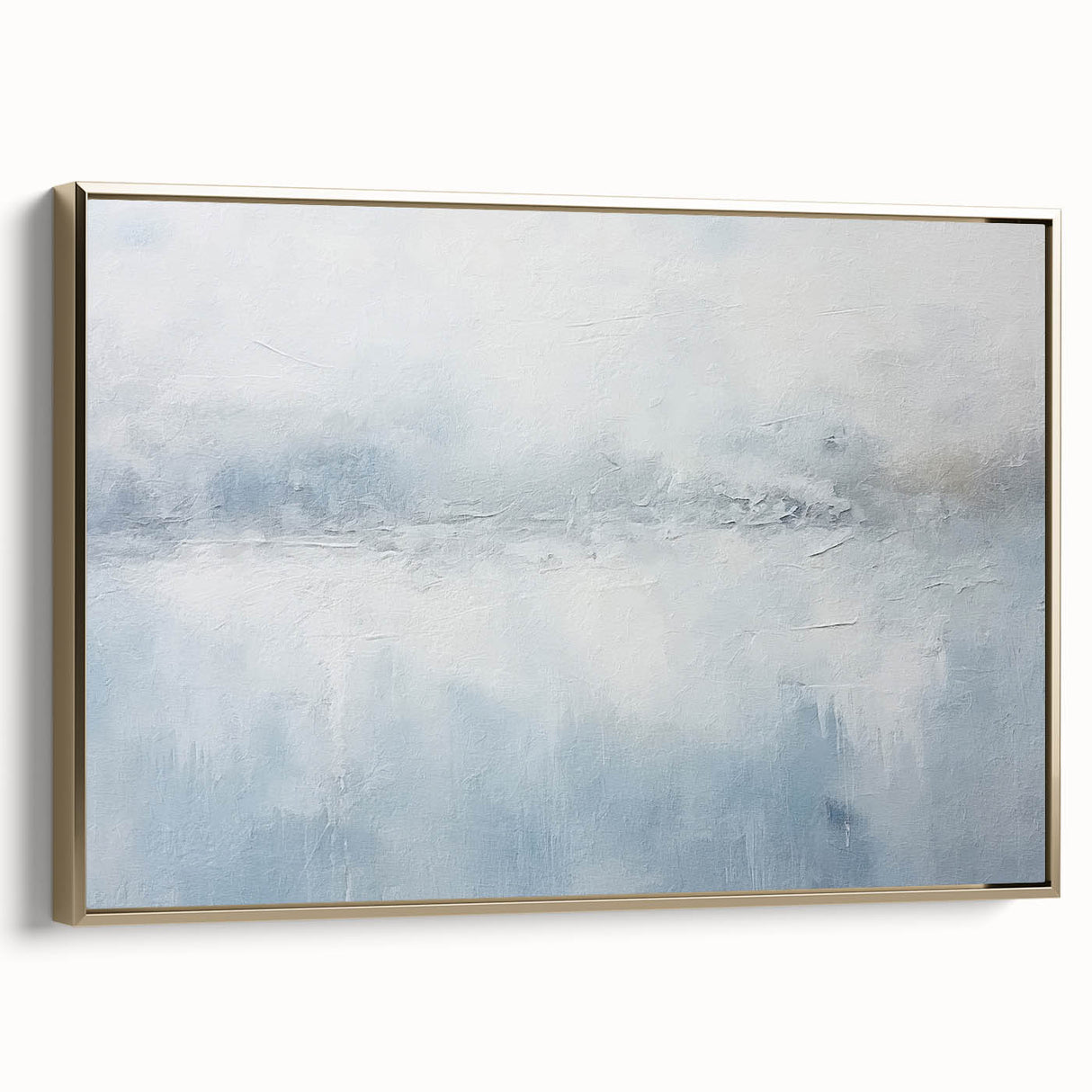 Framed canvas wall art featuring abstract strokes in gold, showcasing a modern design with elegant textures, ideal for contemporary home decor.